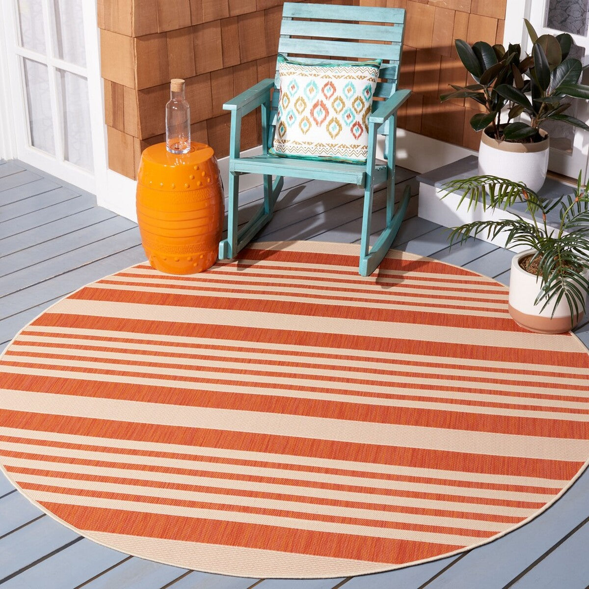  Safavieh Courtyard 6062 Indoor / Outdoor Rug - Beige / Blue - Bonton