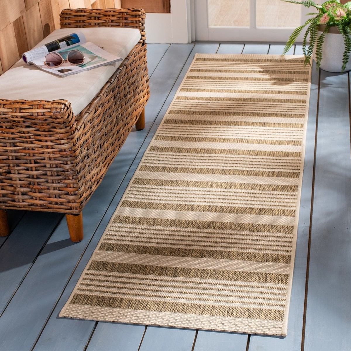  Safavieh Courtyard 6062 Indoor / Outdoor Rug - Brown / Bone - Bonton