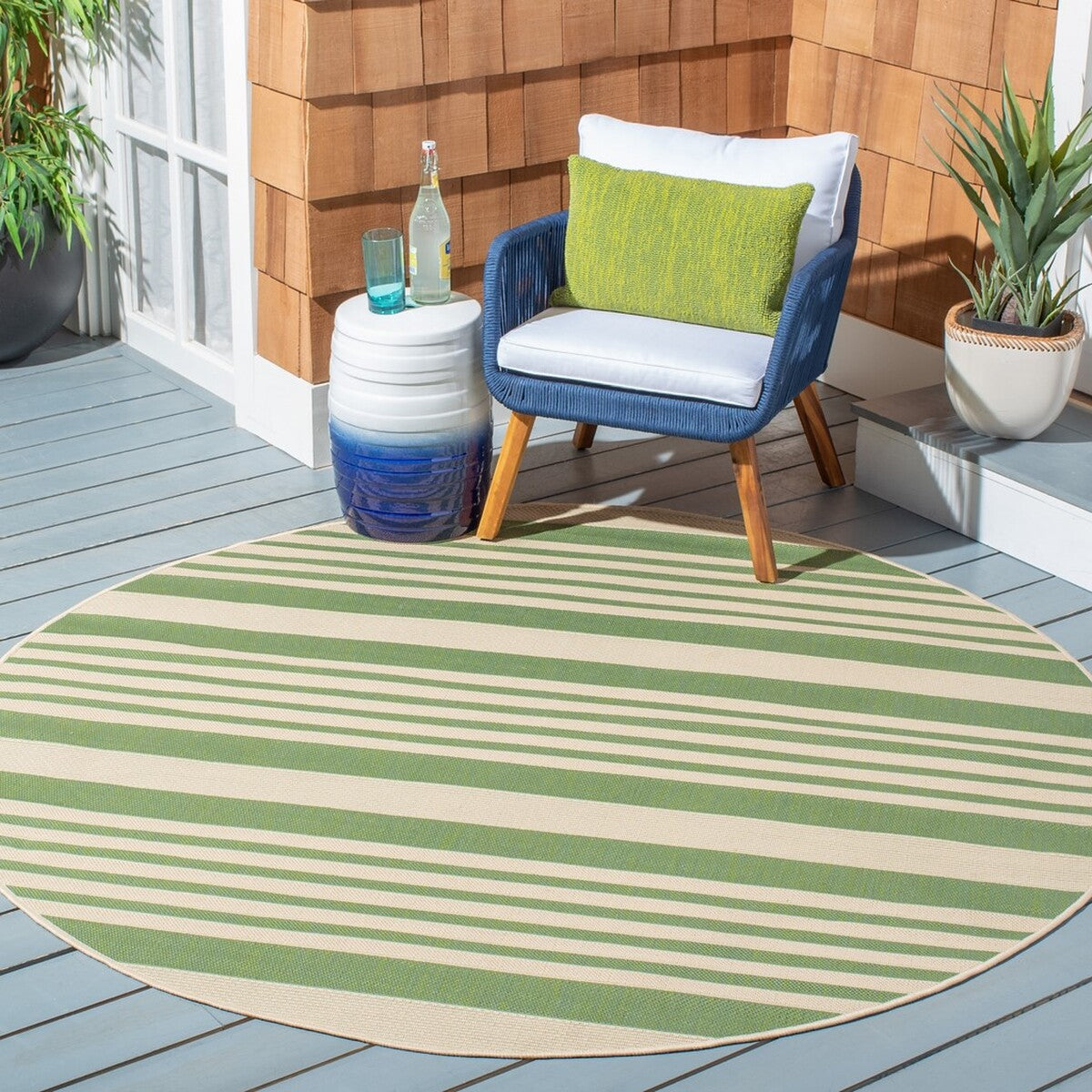  Safavieh Courtyard 6062 Indoor / Outdoor Rug - Beige / Dark Green - Bonton