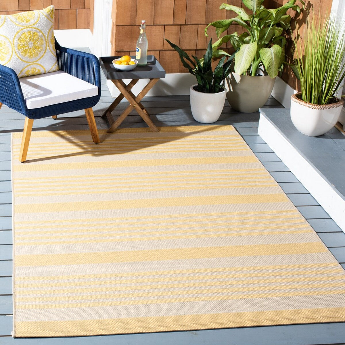  Safavieh Courtyard 6062 Indoor / Outdoor Rug - Beige / Blue - Bonton