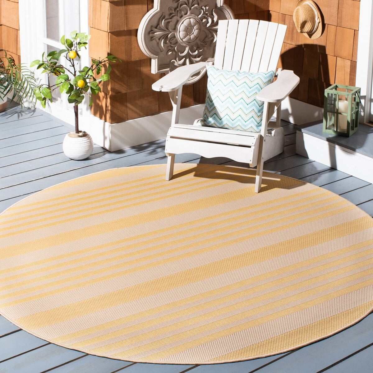  Safavieh Courtyard 6062 Indoor / Outdoor Rug - Beige / Blue - Bonton