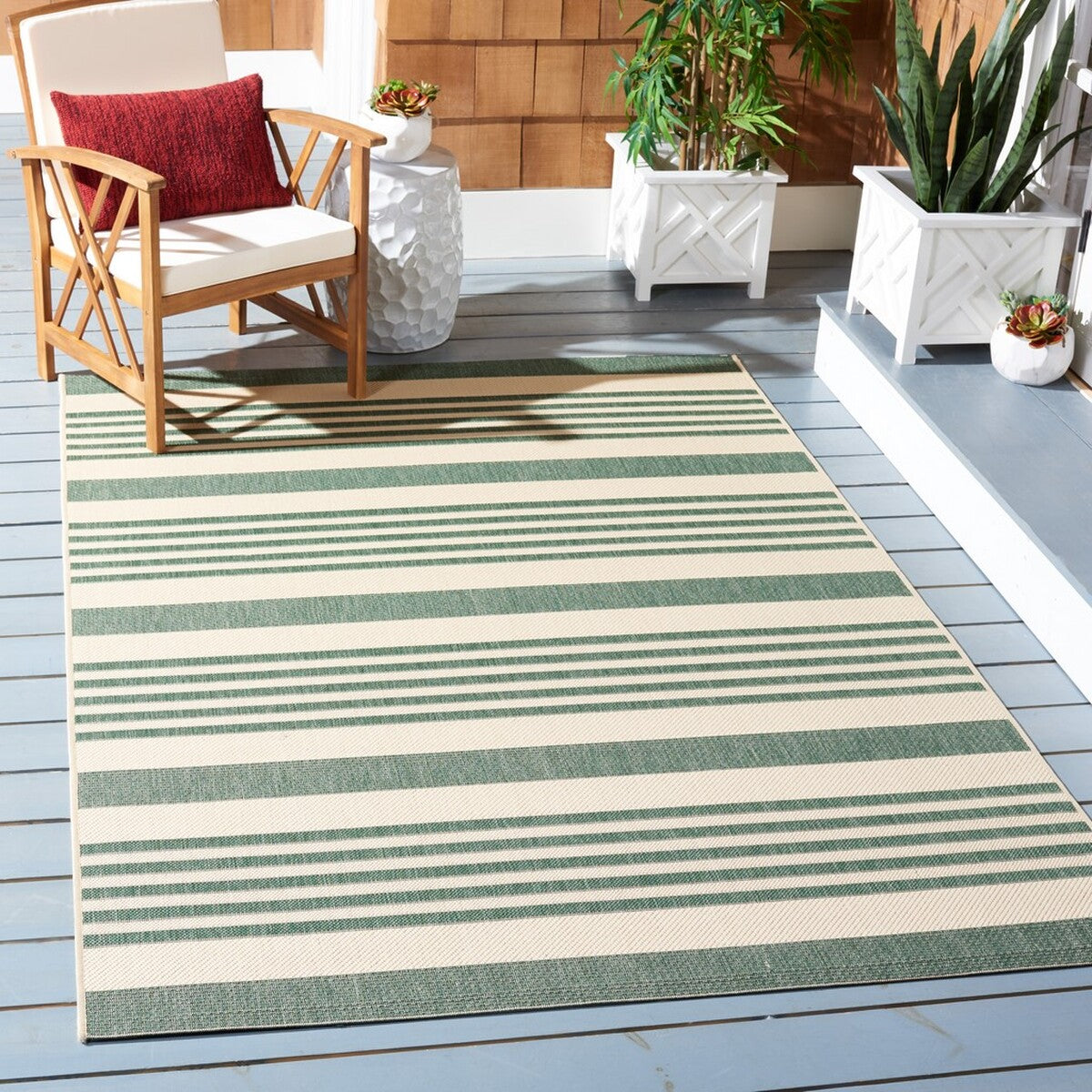  Safavieh Courtyard 6062 Indoor / Outdoor Rug - Beige / Blue - Bonton