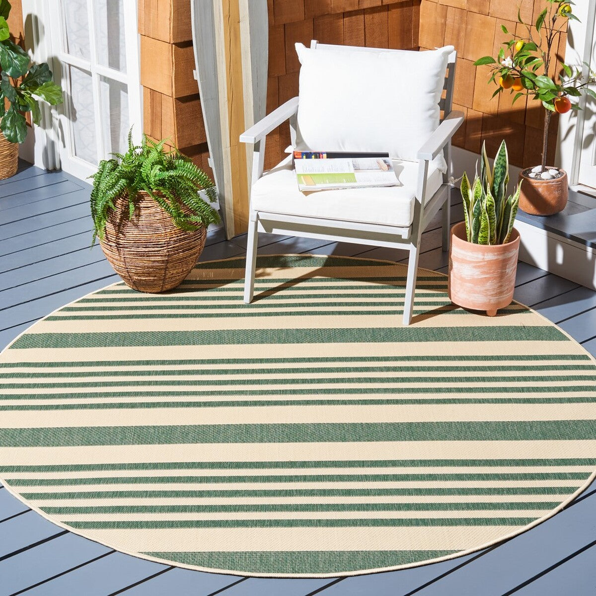  Safavieh Courtyard 6062 Indoor / Outdoor Rug - Beige / Dark Green - Bonton