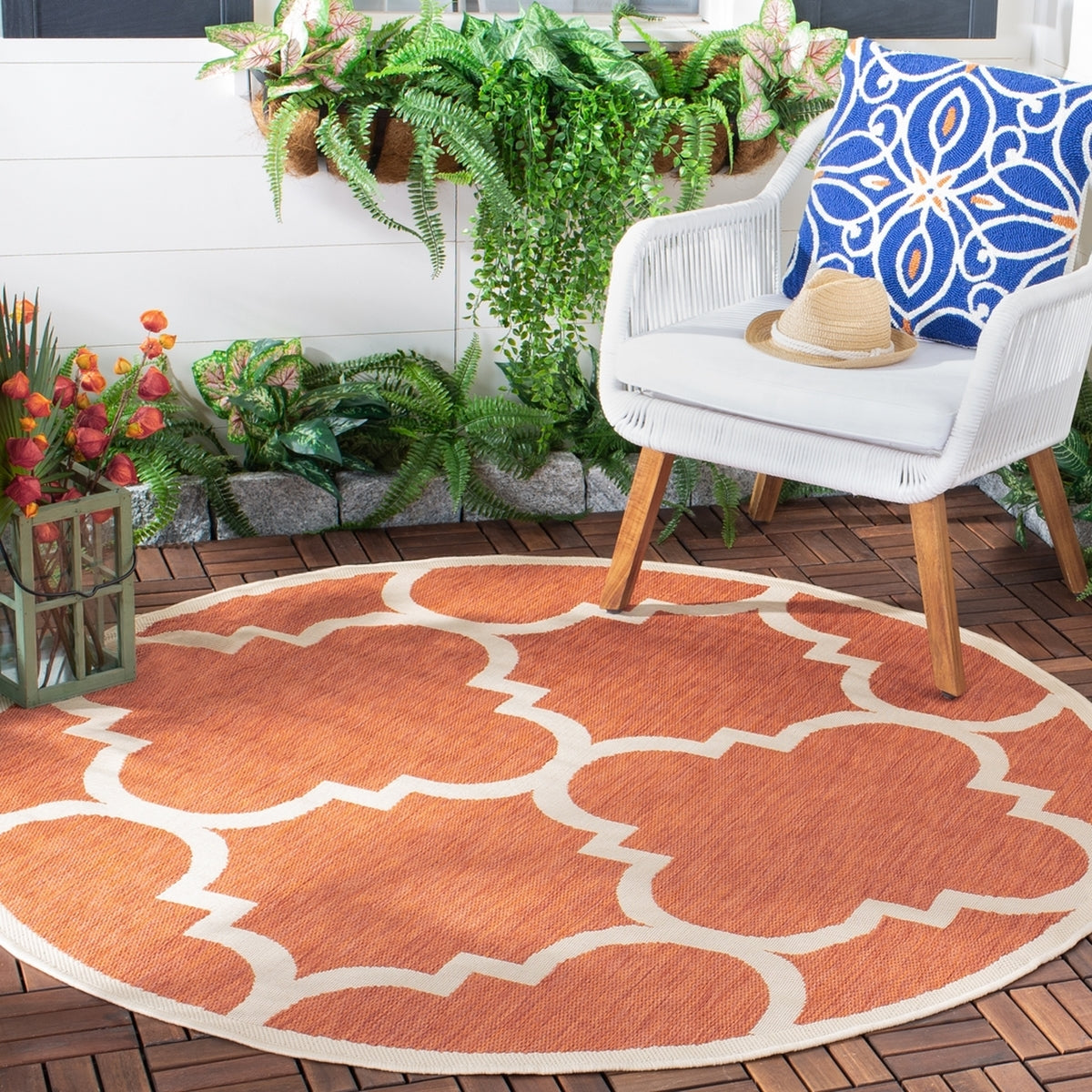  Safavieh Courtyard 6243 Indoor / Outdoor Rug - Terracotta - Bonton