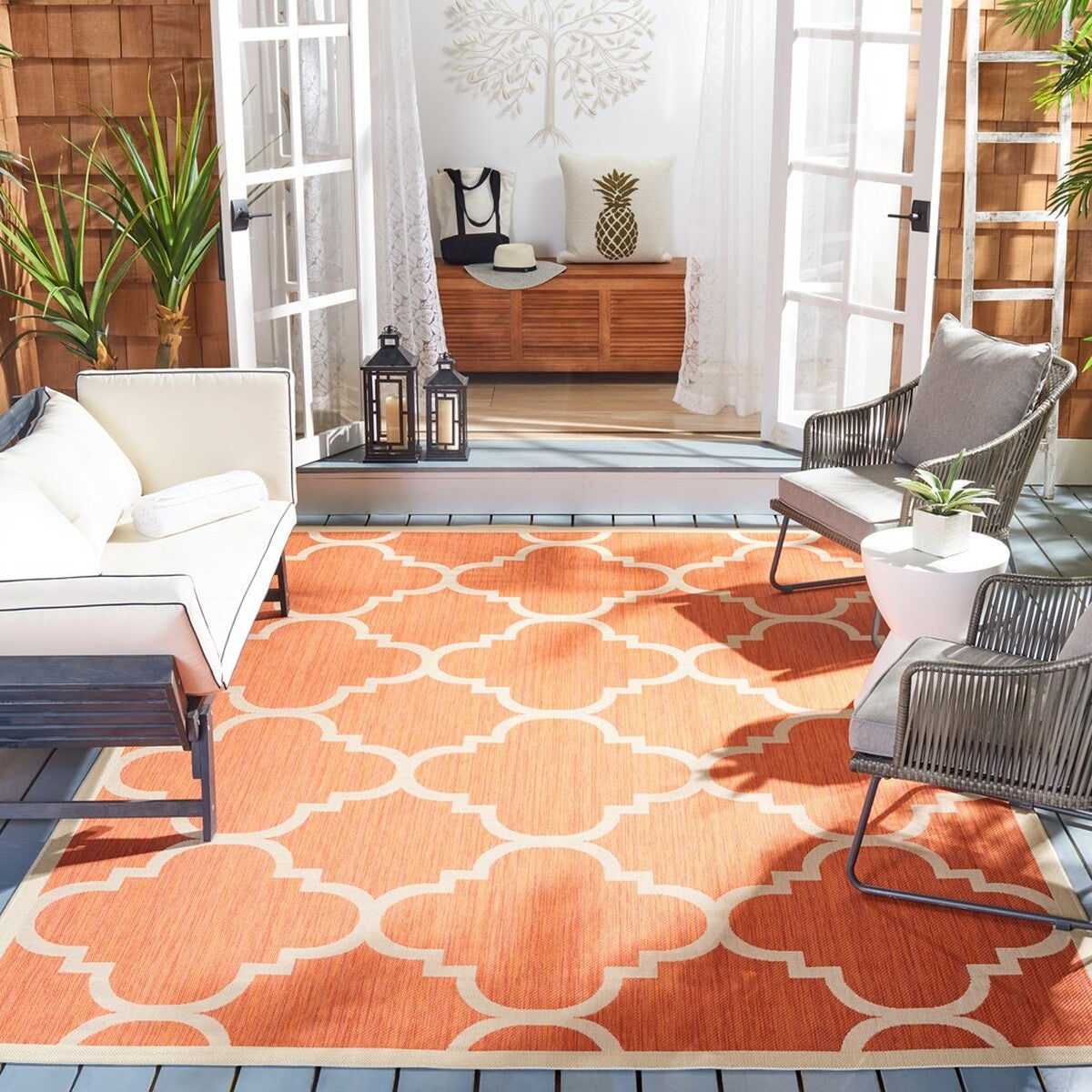  Safavieh Courtyard 6243 Indoor / Outdoor Rug - Terracotta - Bonton