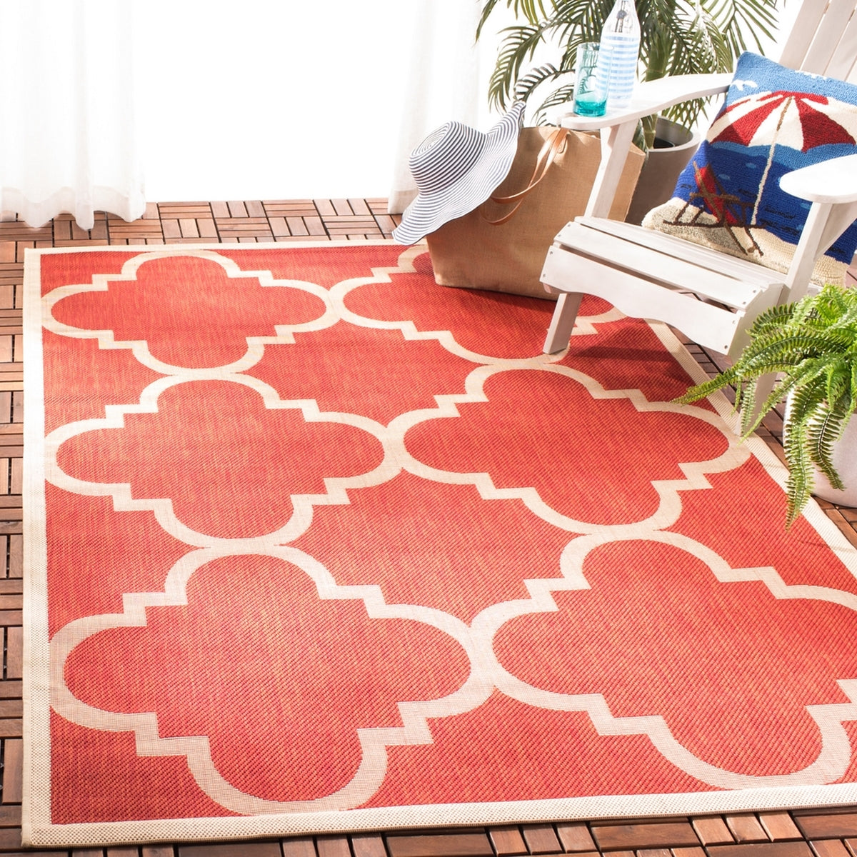  Safavieh Courtyard 6243 Indoor / Outdoor Rug - Terracotta - Bonton