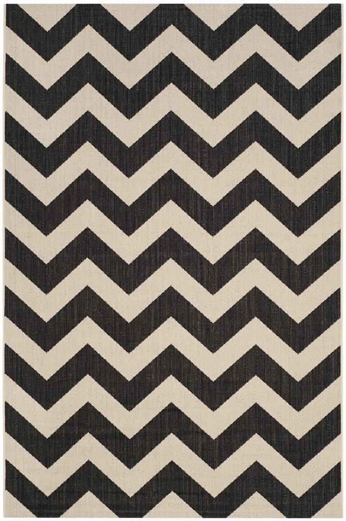  Safavieh Courtyard 6244 Indoor / Outdoor Rug - Black / Beige - Bonton