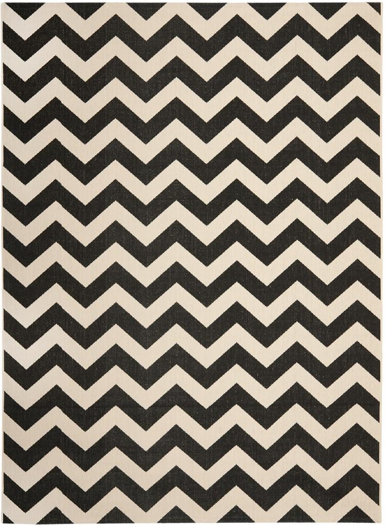  Safavieh Courtyard 6244 Indoor / Outdoor Rug - Black / Beige - Bonton