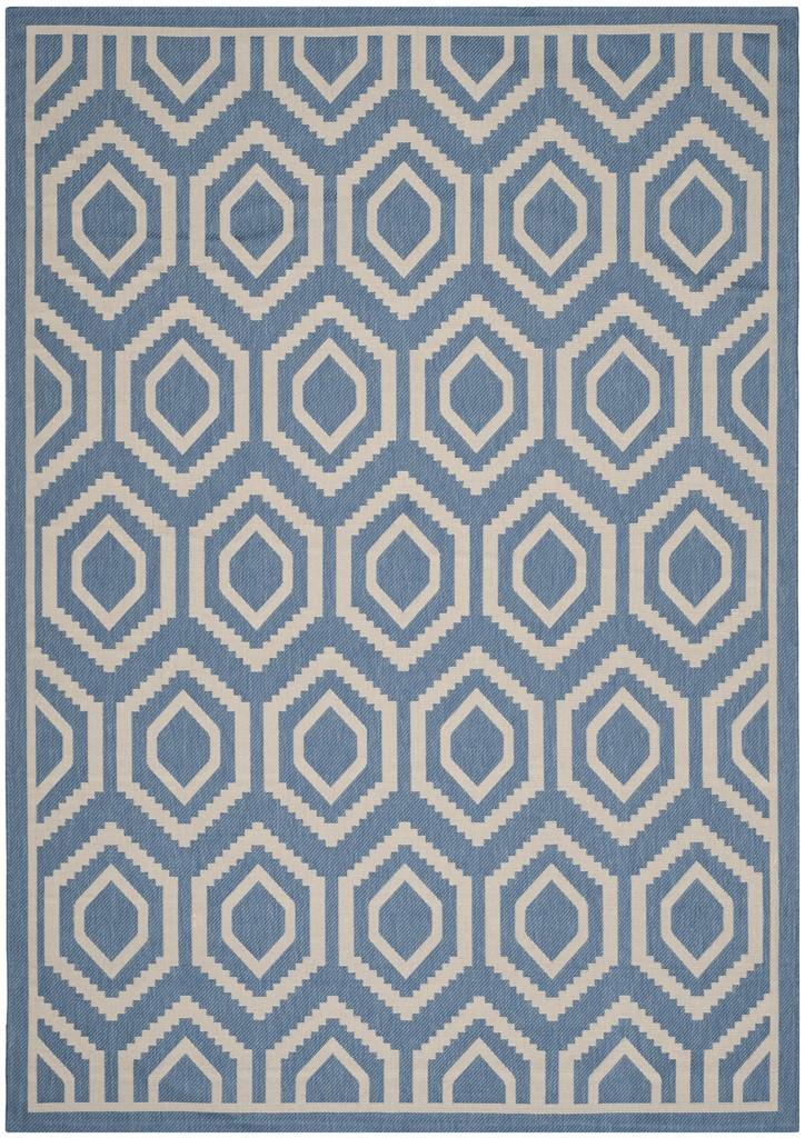  Safavieh Courtyard 6902 Indoor / Outdoor Rug - Navy / Beige - Bonton