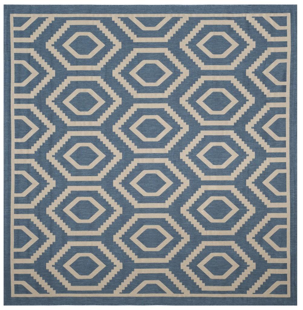  Safavieh Courtyard 6902 Indoor / Outdoor Rug - Navy / Beige - Bonton