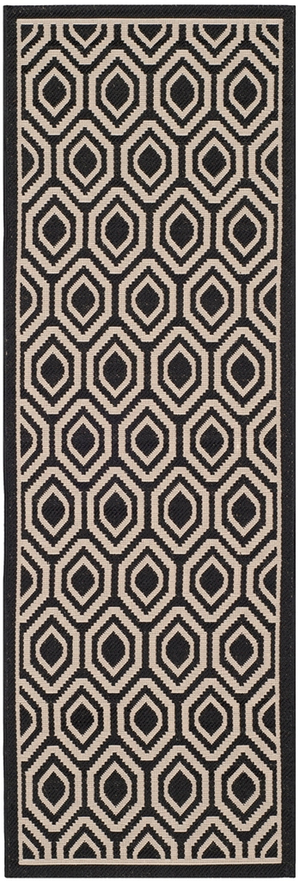  Safavieh Courtyard 6902 Indoor / Outdoor Rug - Navy / Beige - Bonton