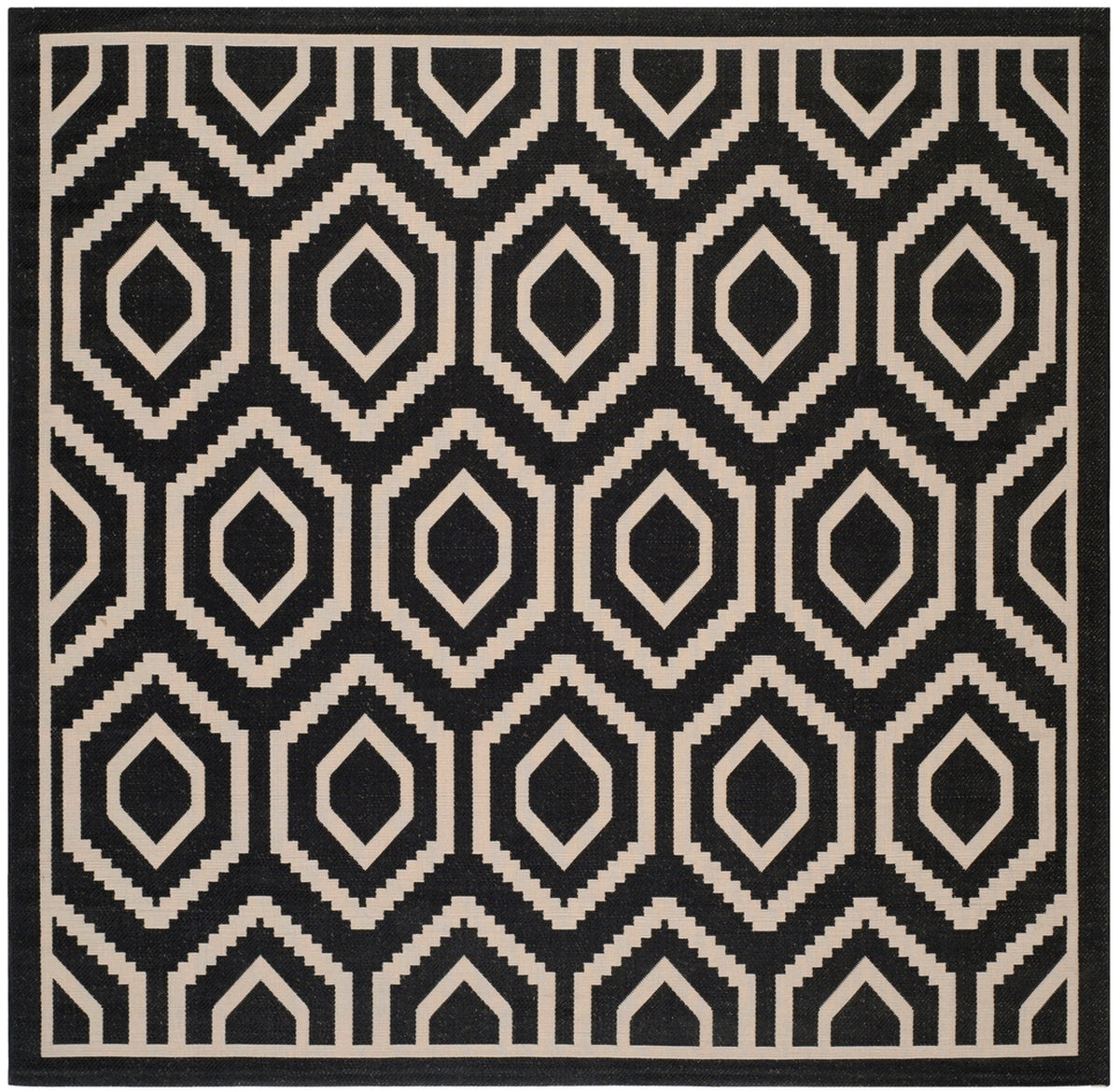  Safavieh Courtyard 6902 Indoor / Outdoor Rug - Navy / Beige - Bonton