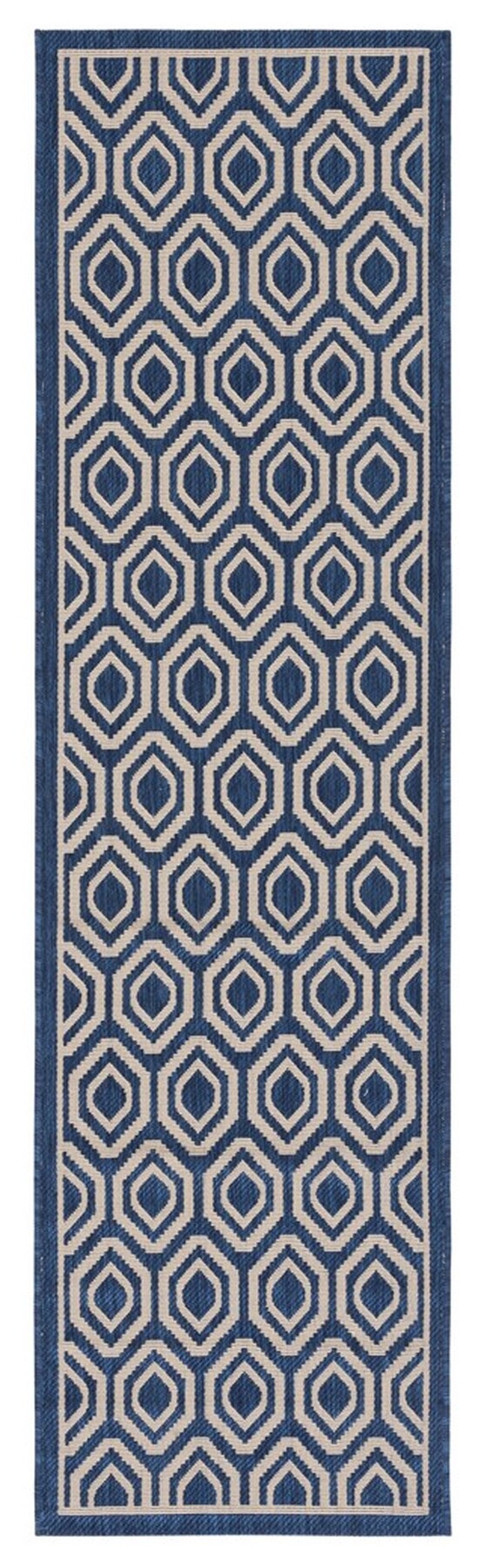  Safavieh Courtyard 6902 Indoor / Outdoor Rug - Navy / Beige - Bonton