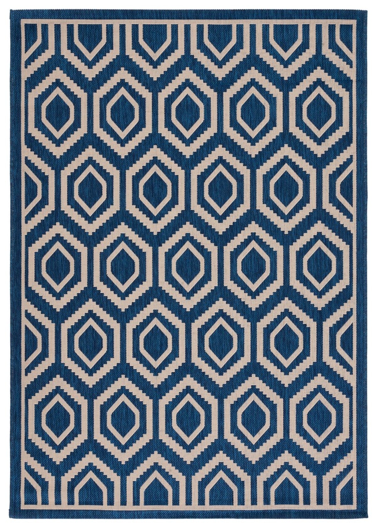  Safavieh Courtyard 6902 Indoor / Outdoor Rug - Navy / Beige - Bonton