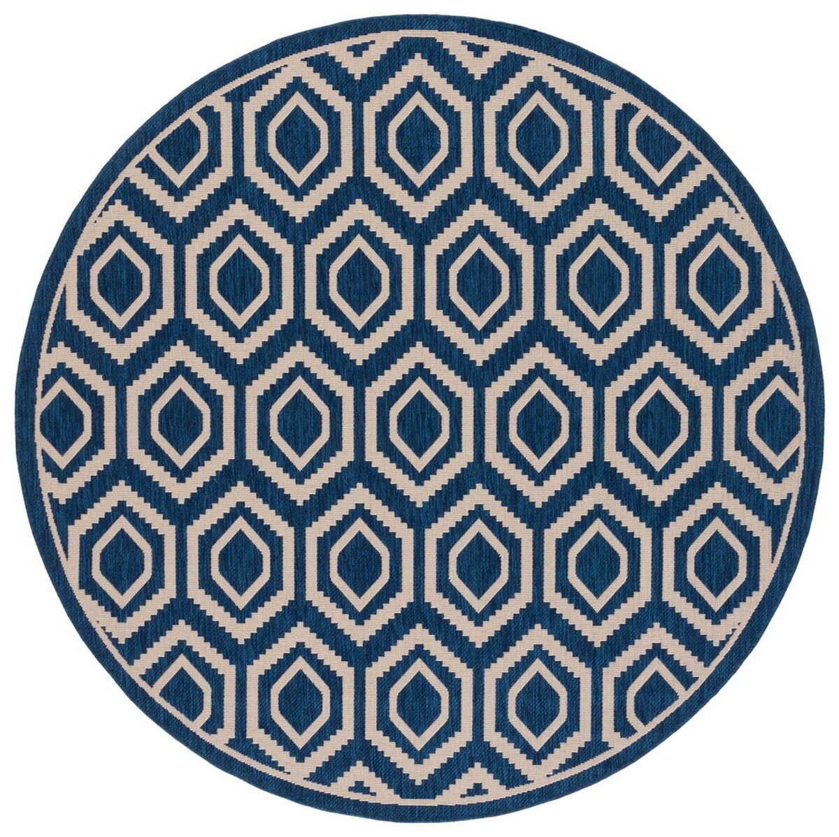  Safavieh Courtyard 6902 Indoor / Outdoor Rug - Navy / Beige - Bonton