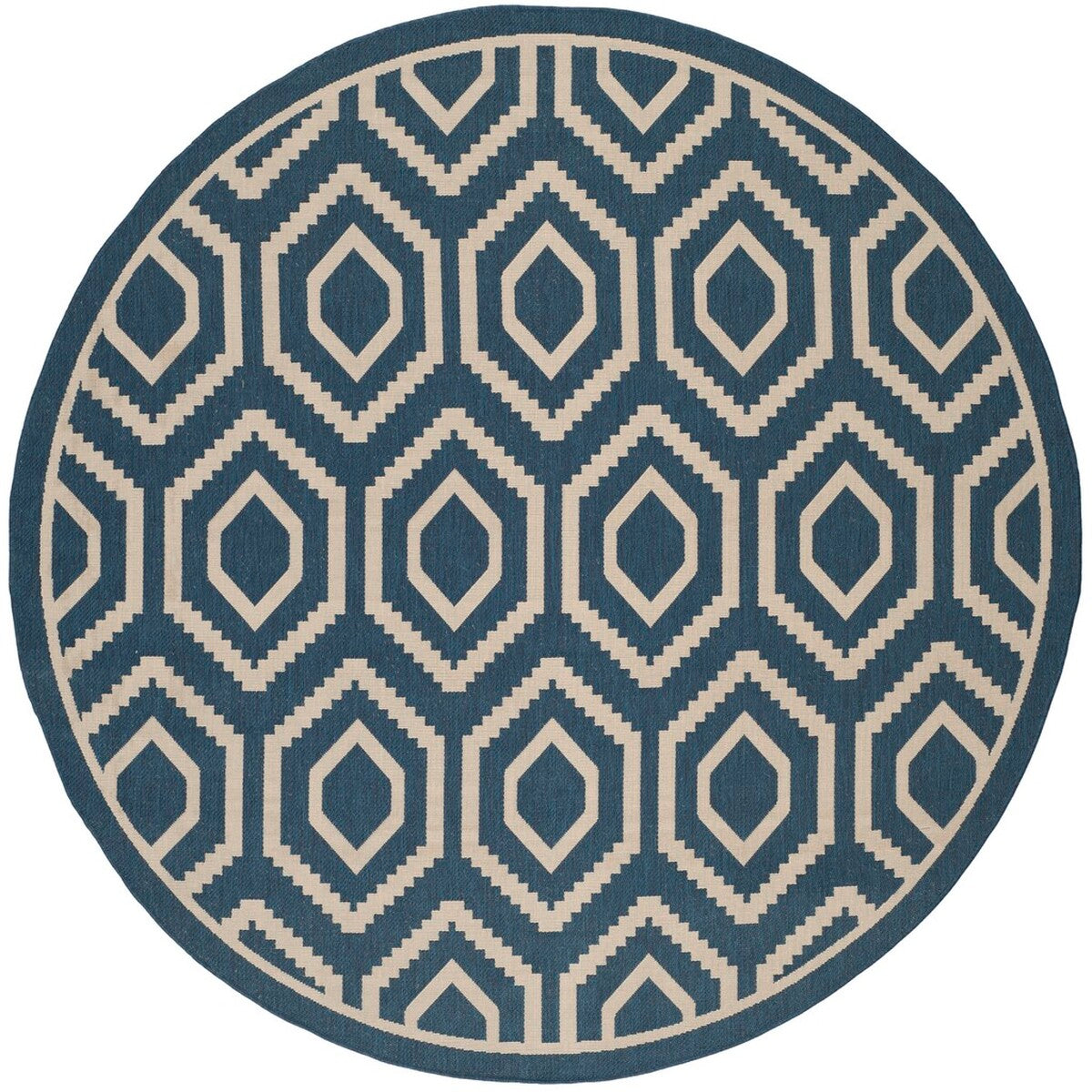  Safavieh Courtyard 6902 Indoor / Outdoor Rug - Navy / Beige - Bonton