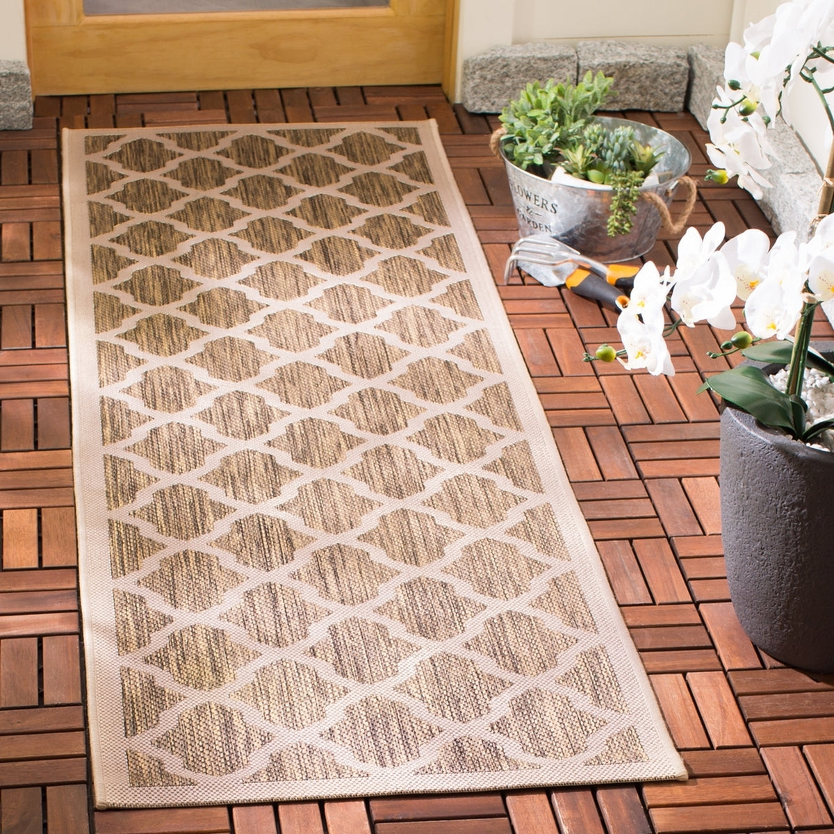  Safavieh Courtyard 6903 Indoor / Outdoor Rug - Red / Bone - Bonton