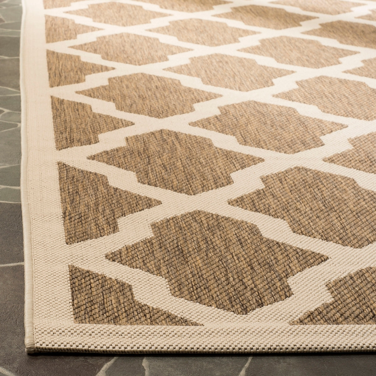  Safavieh Courtyard 6903 Indoor / Outdoor Rug - Brown / Bone - Bonton