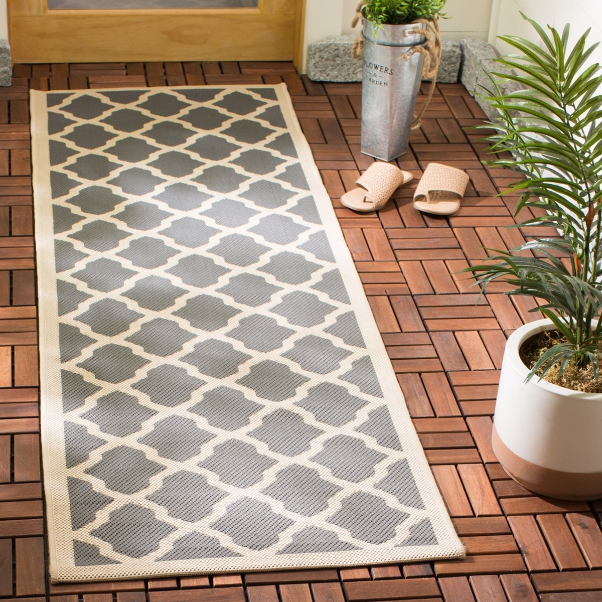  Safavieh Courtyard 6903 Indoor / Outdoor Rug - Green / Beige - Bonton