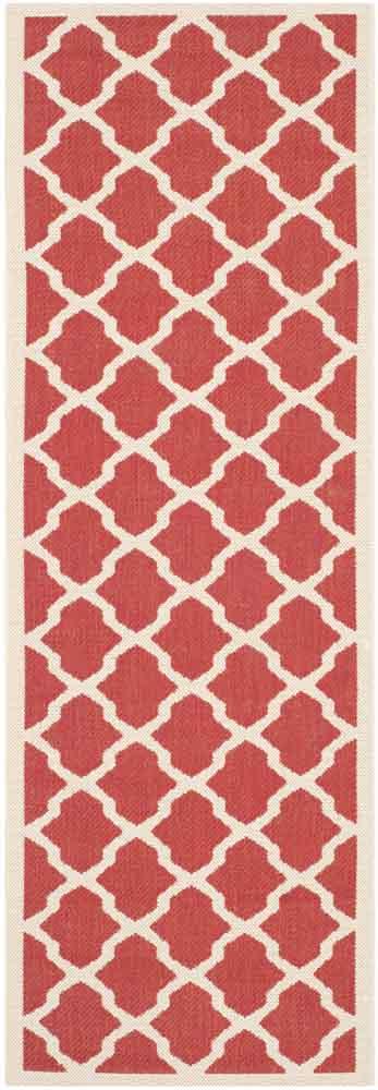  Safavieh Courtyard 6903 Indoor / Outdoor Rug - Red / Bone - Bonton