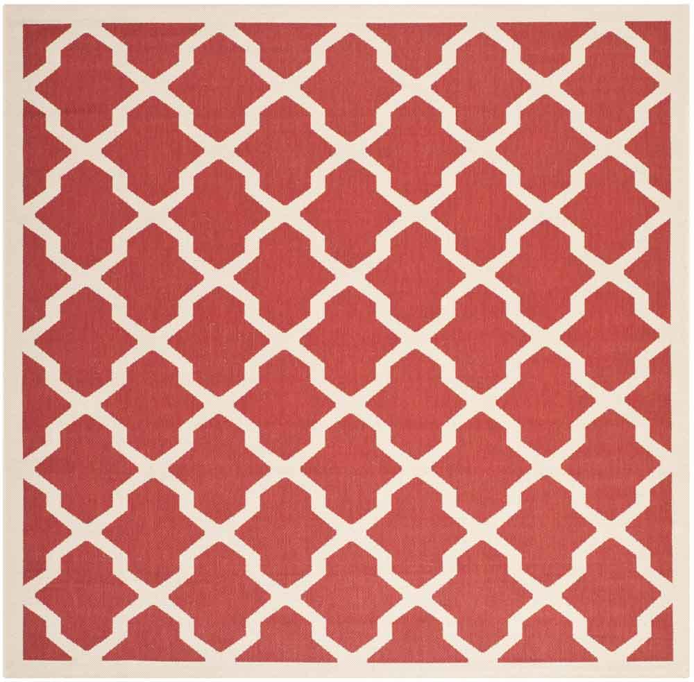  Safavieh Courtyard 6903 Indoor / Outdoor Rug - Red / Bone - Bonton