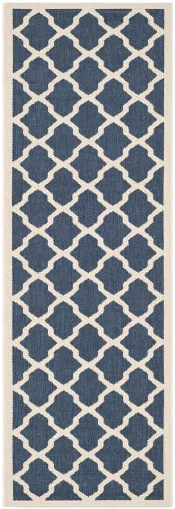  Safavieh Courtyard 6903 Indoor / Outdoor Rug - Blue / Beige - Bonton