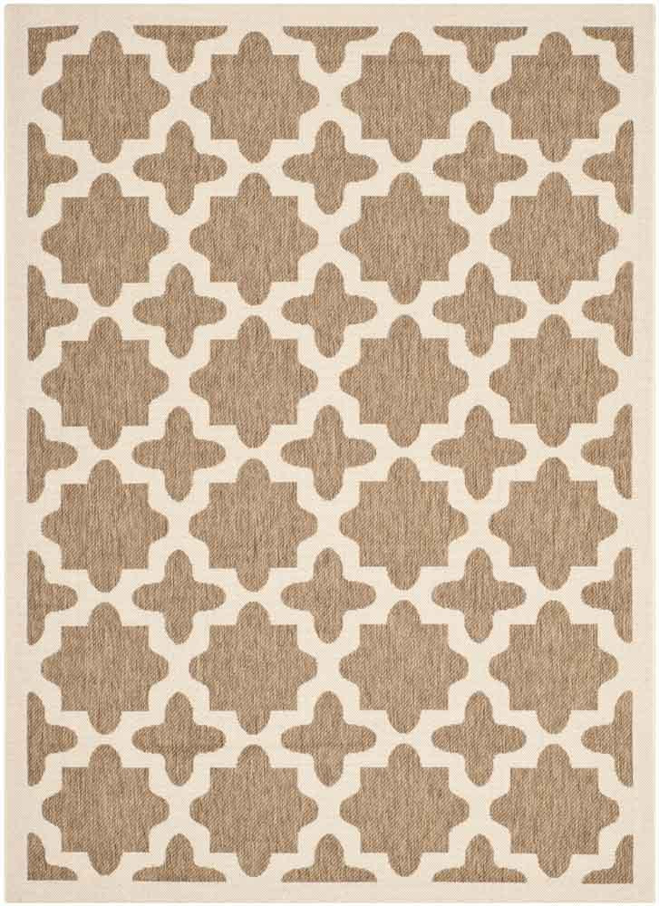  Safavieh Courtyard 6913 Indoor / Outdoor Rug - Anthracite / Beige - Bonton