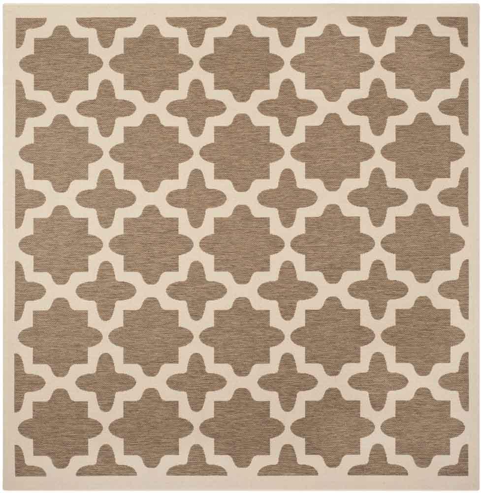  Safavieh Courtyard 6913 Indoor / Outdoor Rug - Anthracite / Beige - Bonton