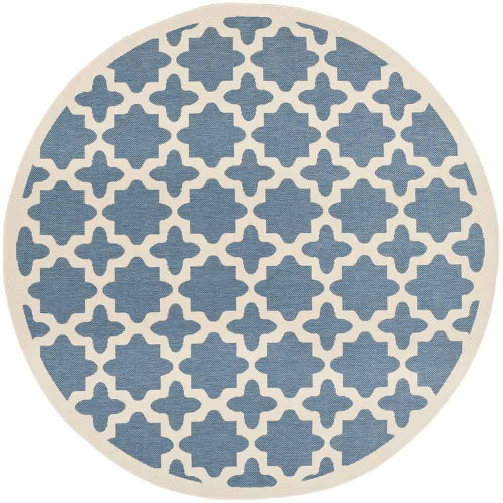  Safavieh Courtyard 6913 Indoor / Outdoor Rug - Blue / Beige - Bonton