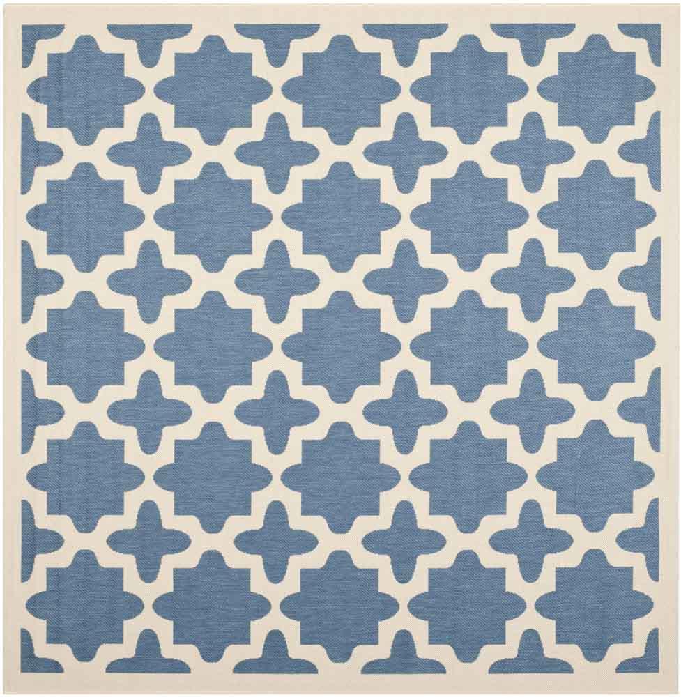  Safavieh Courtyard 6913 Indoor / Outdoor Rug - Anthracite / Beige - Bonton