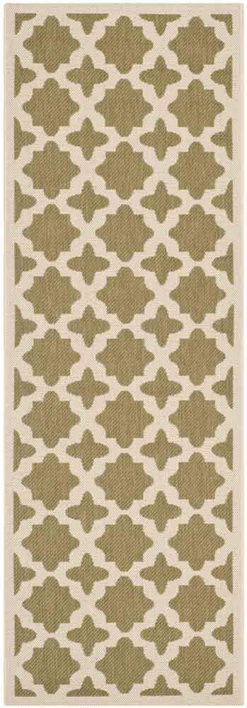  Safavieh Courtyard 6913 Indoor / Outdoor Rug - Green / Beige - Bonton