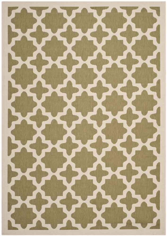  Safavieh Courtyard 6913 Indoor / Outdoor Rug - Green / Beige - Bonton