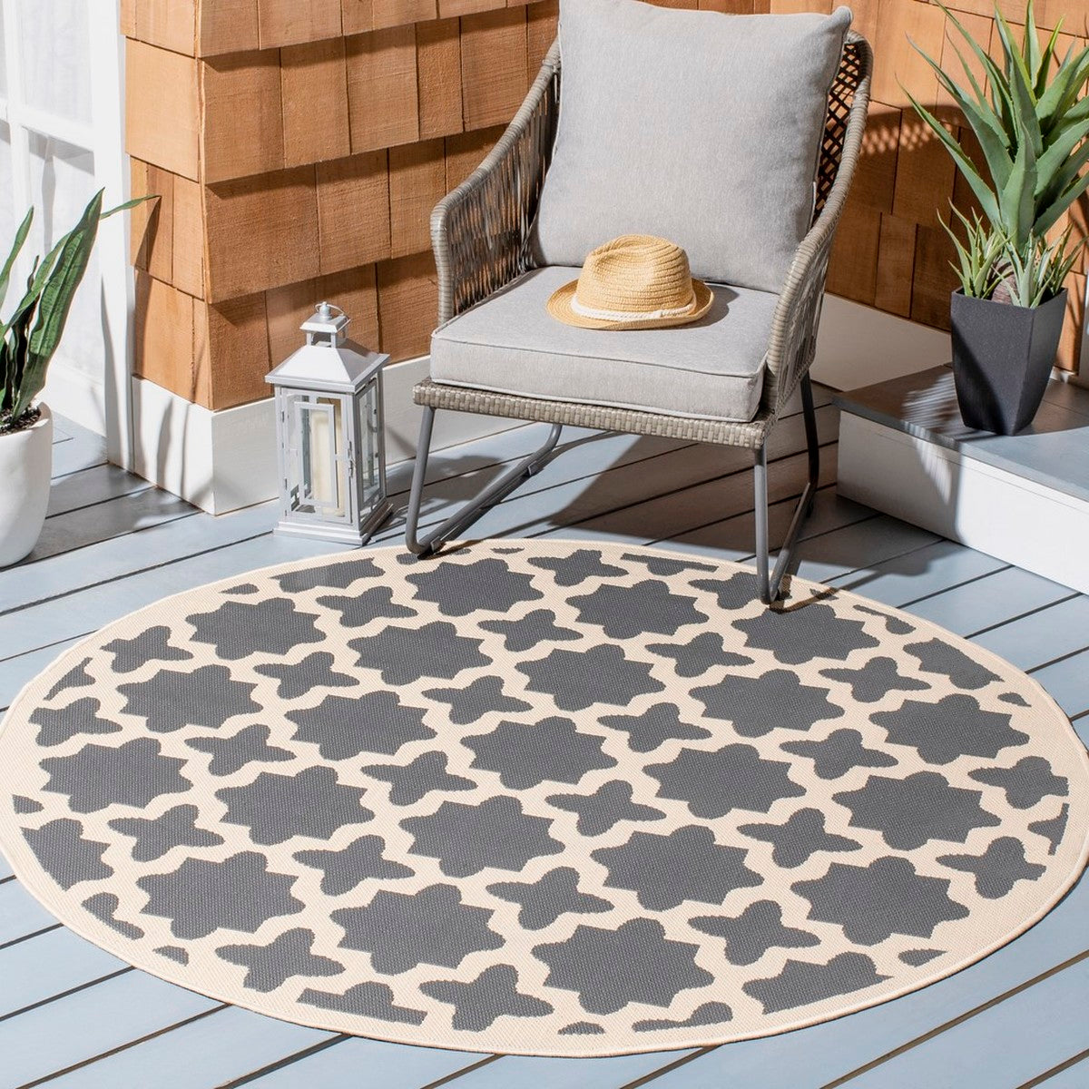  Safavieh Courtyard 6913 Indoor / Outdoor Rug - Red / Bone - Bonton