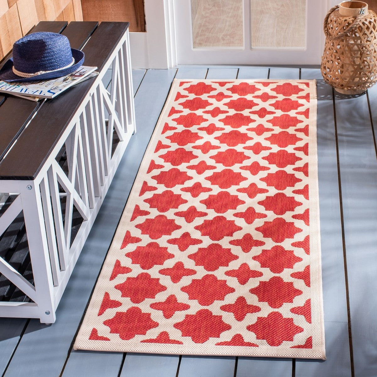  Safavieh Courtyard 6913 Indoor / Outdoor Rug - Navy / Beige - Bonton