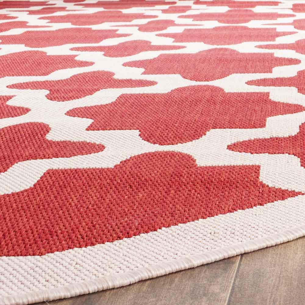  Safavieh Courtyard 6913 Indoor / Outdoor Rug - Red / Bone - Bonton