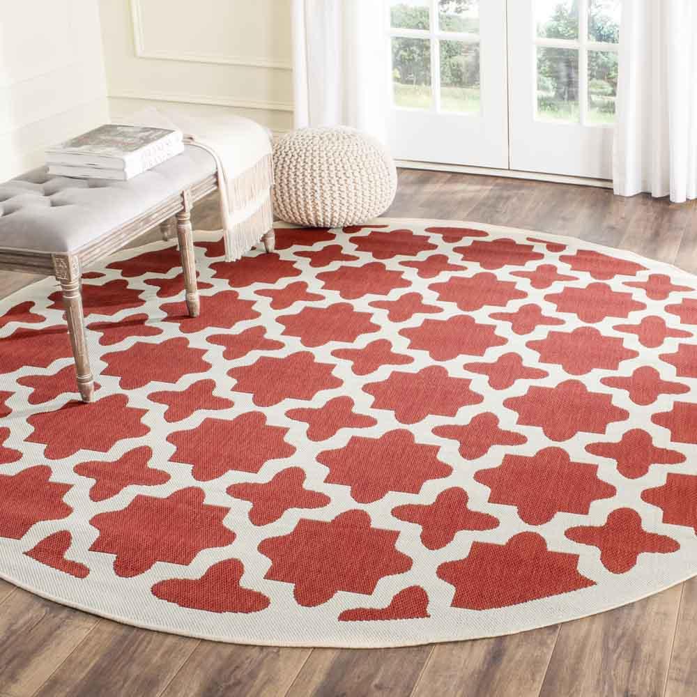  Safavieh Courtyard 6913 Indoor / Outdoor Rug - Blue / Beige - Bonton