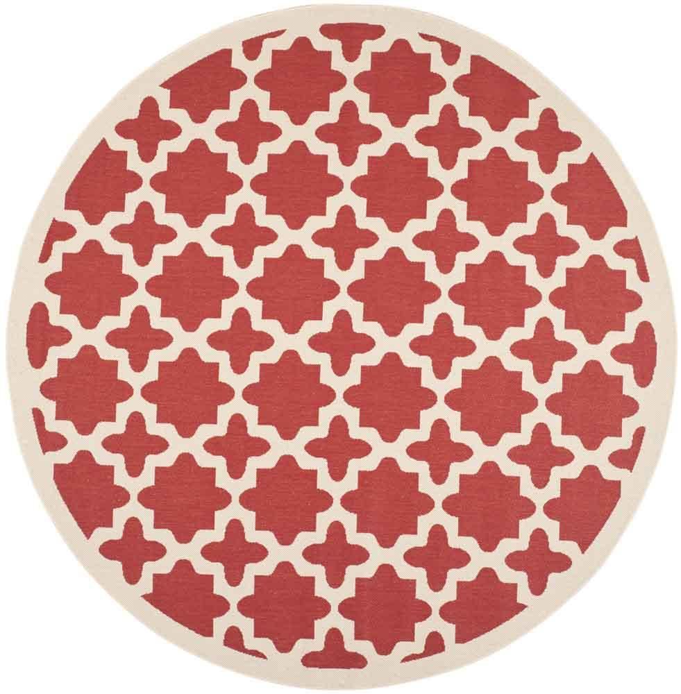  Safavieh Courtyard 6913 Indoor / Outdoor Rug - Red / Bone - Bonton