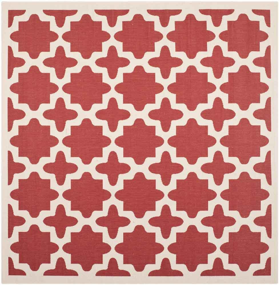  Safavieh Courtyard 6913 Indoor / Outdoor Rug - Red / Bone - Bonton