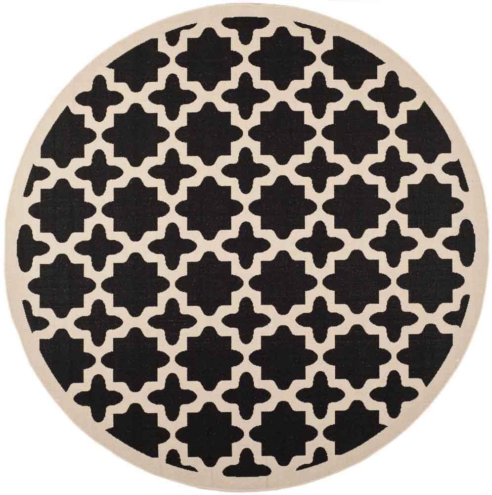  Safavieh Courtyard 6913 Indoor / Outdoor Rug - Blue / Beige - Bonton