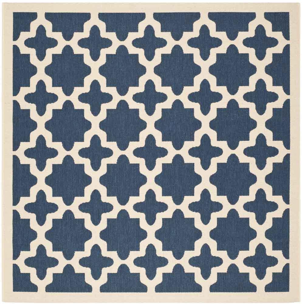  Safavieh Courtyard 6913 Indoor / Outdoor Rug - Navy / Beige - Bonton