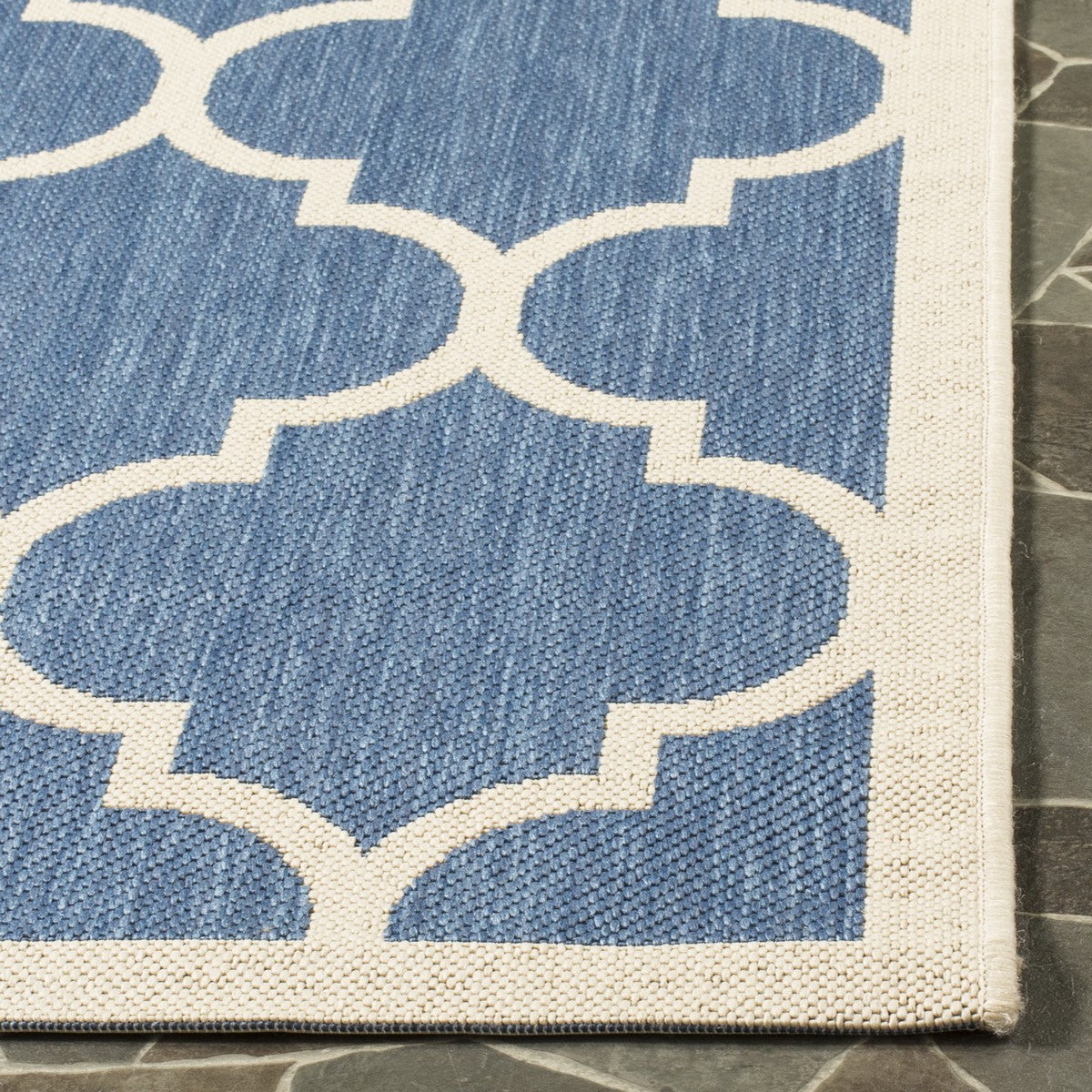  Safavieh Courtyard 6914 Indoor / Outdoor Rug - Navy / Beige - Bonton