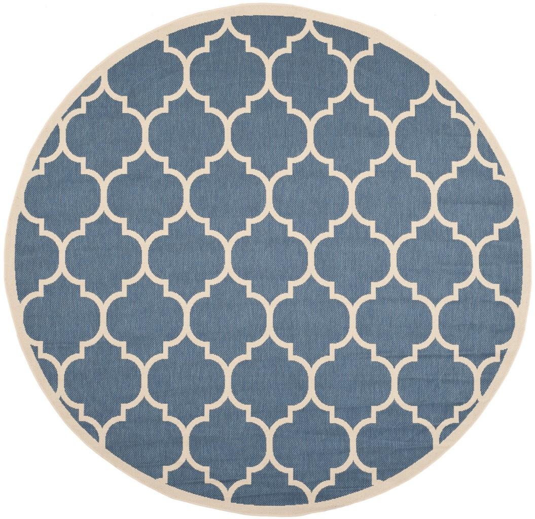  Safavieh Courtyard 6914 Indoor / Outdoor Rug - Navy / Beige - Bonton