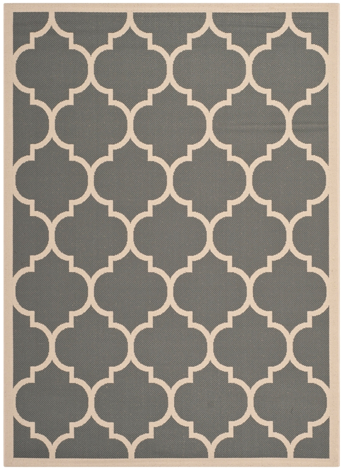  Safavieh Courtyard 6914 Indoor / Outdoor Rug - Anthracite / Beige - Bonton