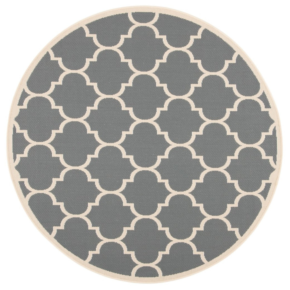  Safavieh Courtyard 6914 Indoor / Outdoor Rug - Anthracite / Beige - Bonton