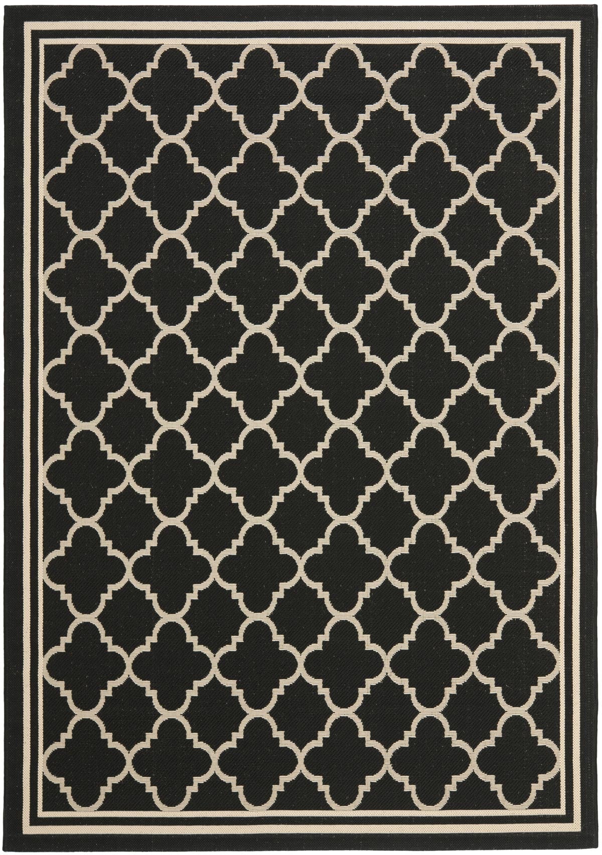  Safavieh Courtyard 6918 Indoor / Outdoor Rug - Anthracite / Beige - Bonton