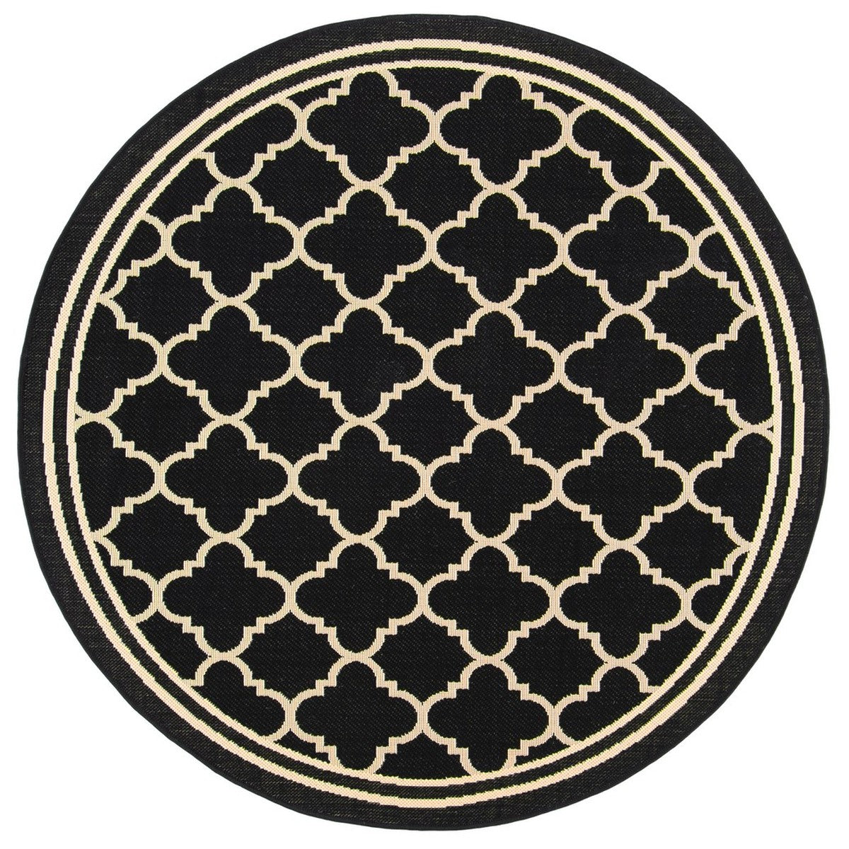  Safavieh Courtyard 6918 Indoor / Outdoor Rug - Black / Beige - Bonton