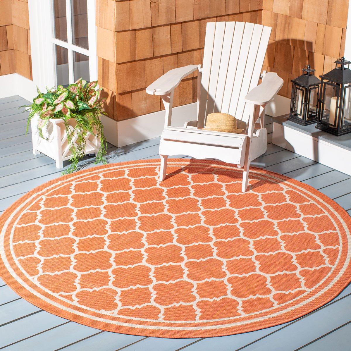  Safavieh Courtyard 6918 Indoor / Outdoor Rug - Anthracite / Beige - Bonton