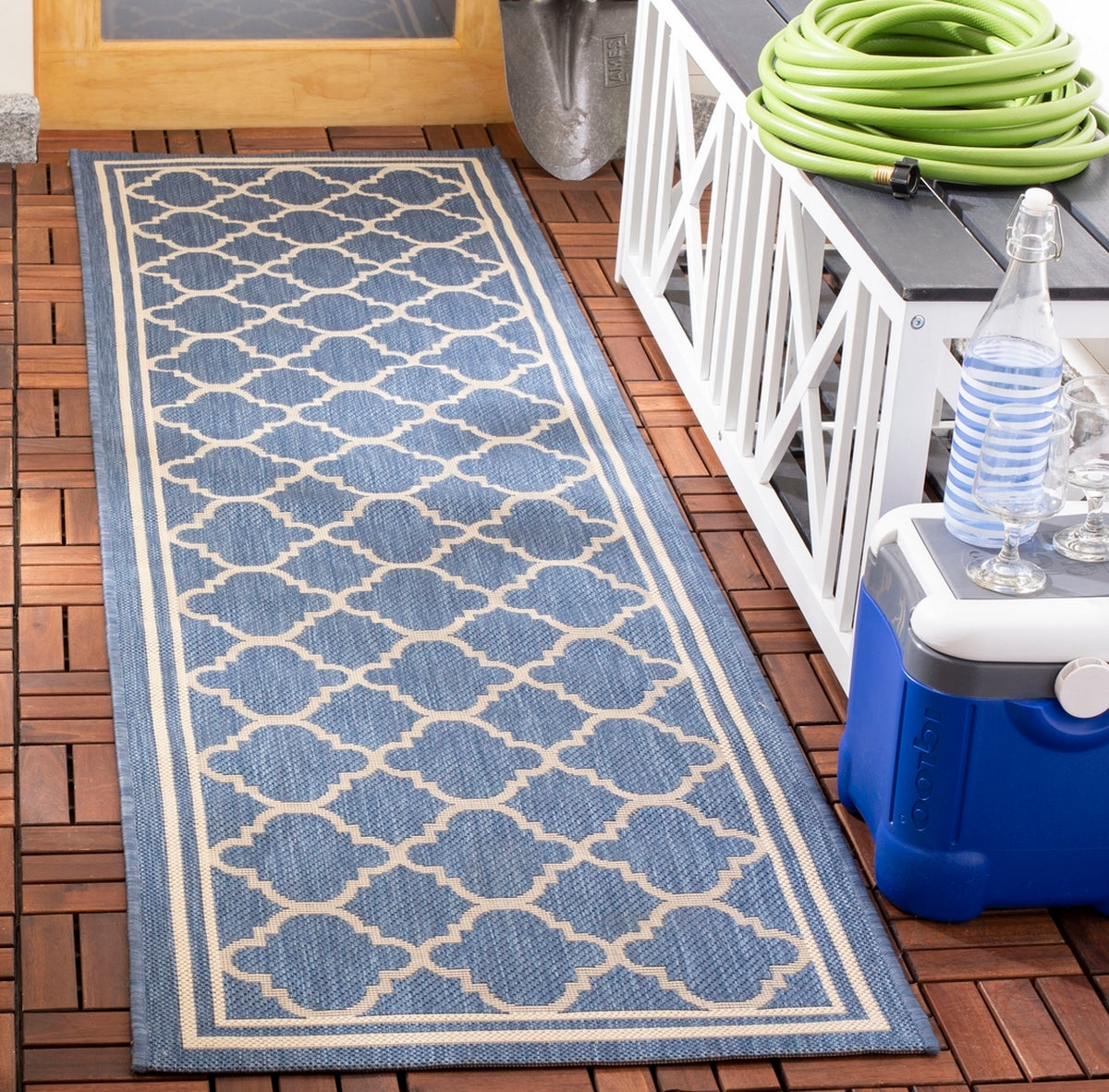  Safavieh Courtyard 6918 Indoor / Outdoor Rug - Green / Beige - Bonton