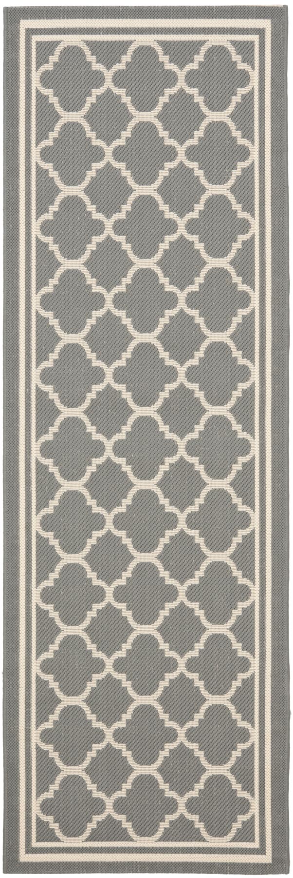  Safavieh Courtyard 6918 Indoor / Outdoor Rug - Anthracite / Beige - Bonton