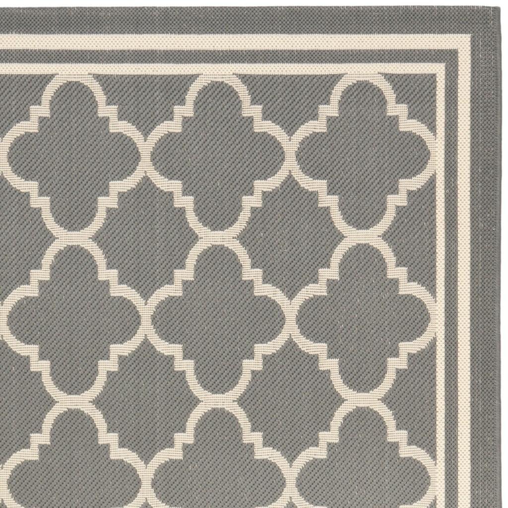  Safavieh Courtyard 6918 Indoor / Outdoor Rug - Anthracite / Beige - Bonton